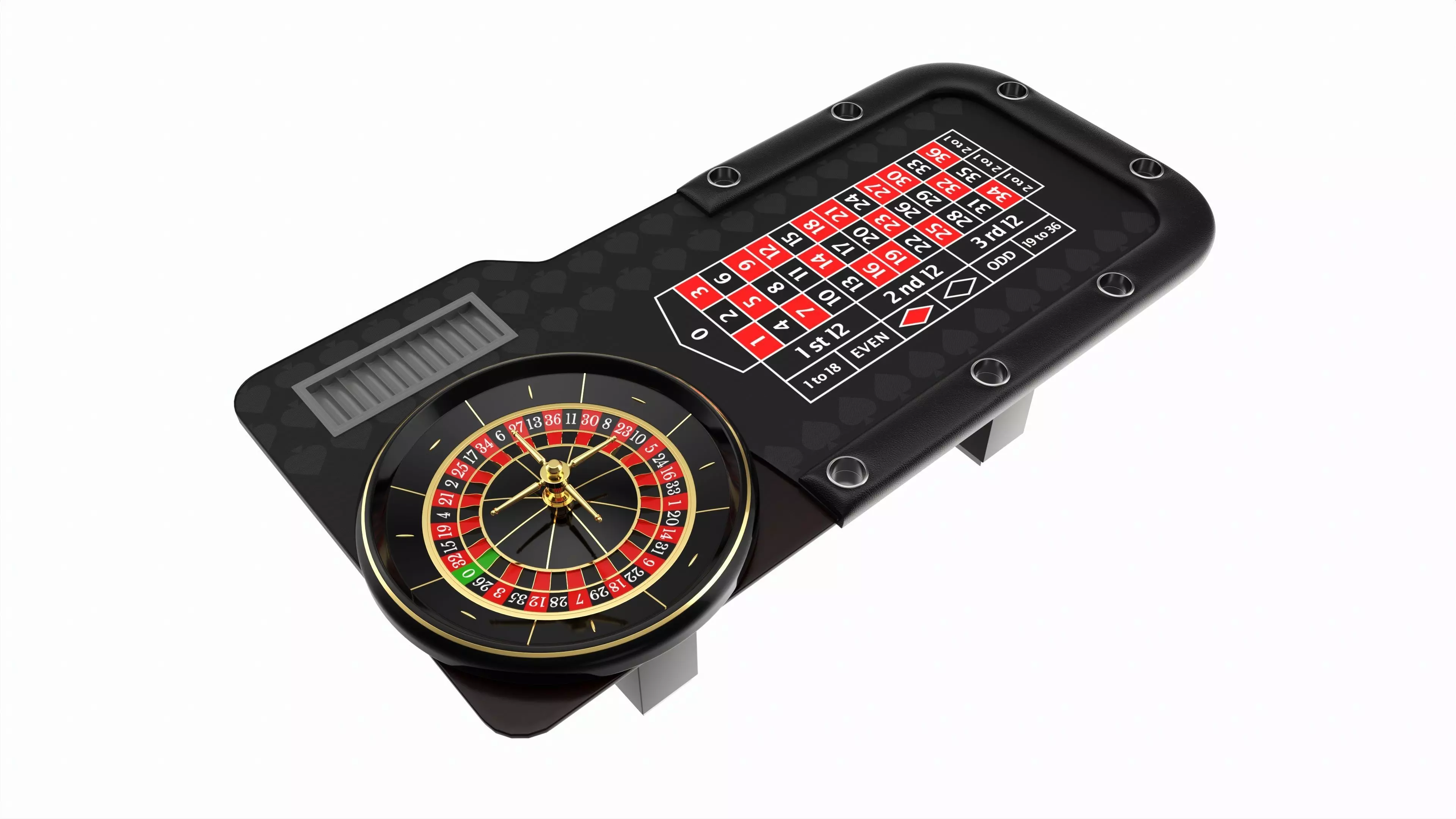 Casino European Table with Roulette Wheel 3D model
