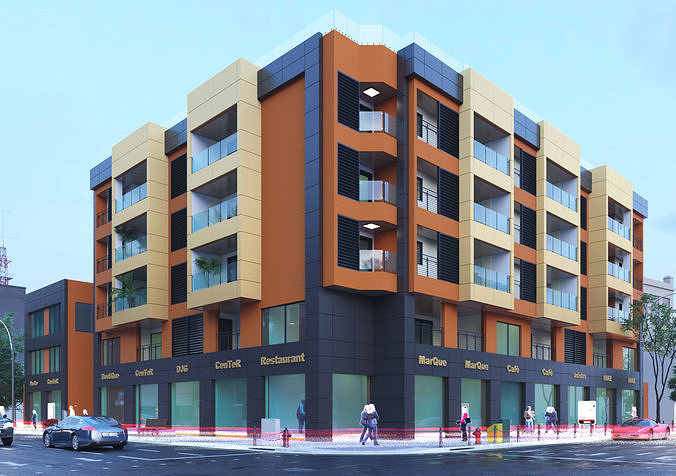 City Building Collection 3D pack Low-poly 3D model 5