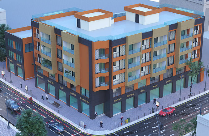 City Building Collection 3D pack Low-poly 3D model 3