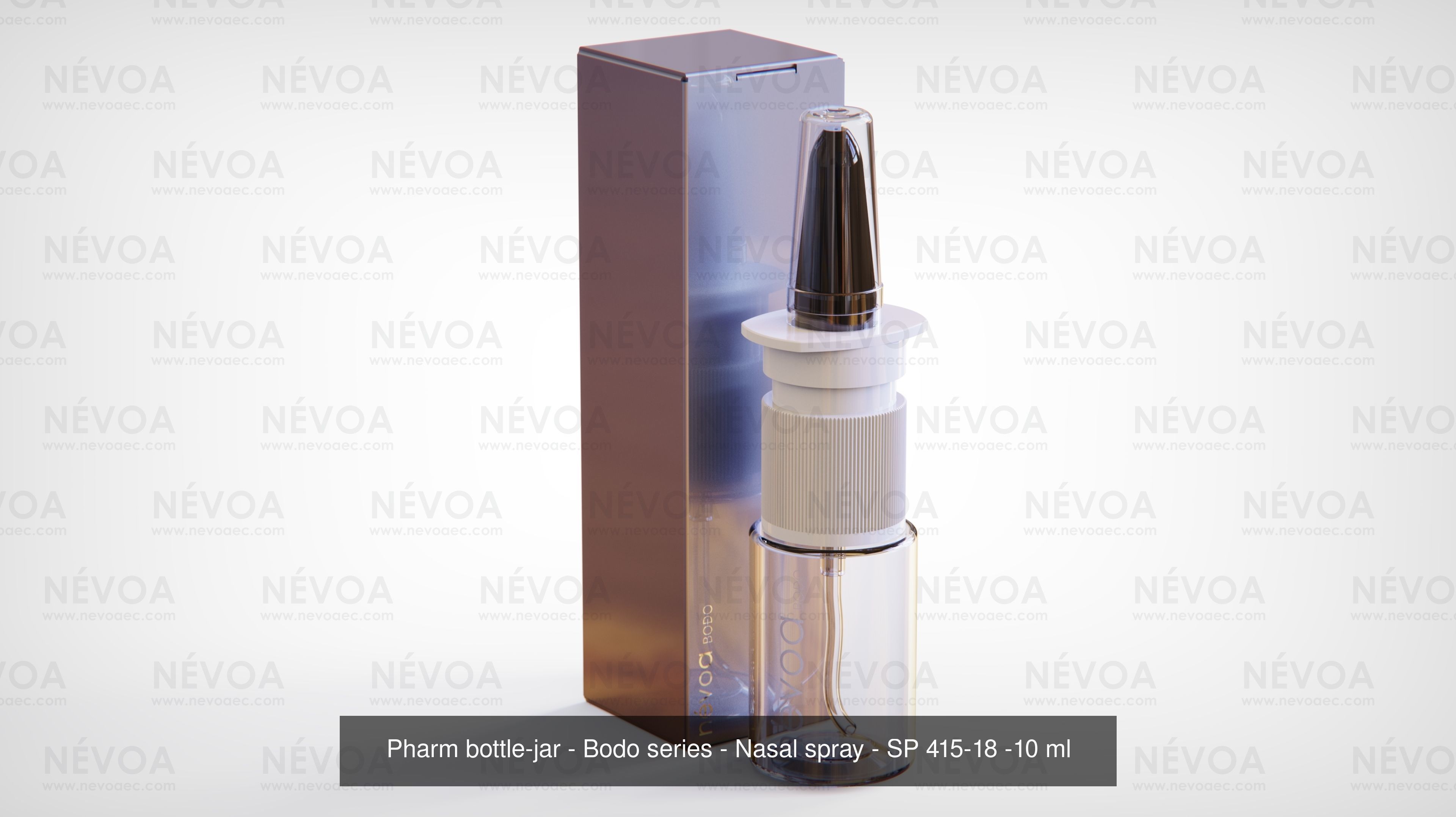 Cosmetic bottle-jar - Bodo series - Nasal spray and Screw cap 3D Model Collection_1