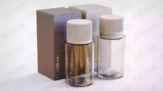 Cosmetic bottle-jar - Bodo series - CR-01 and CR-02 - 10 ml 3D Model Collection