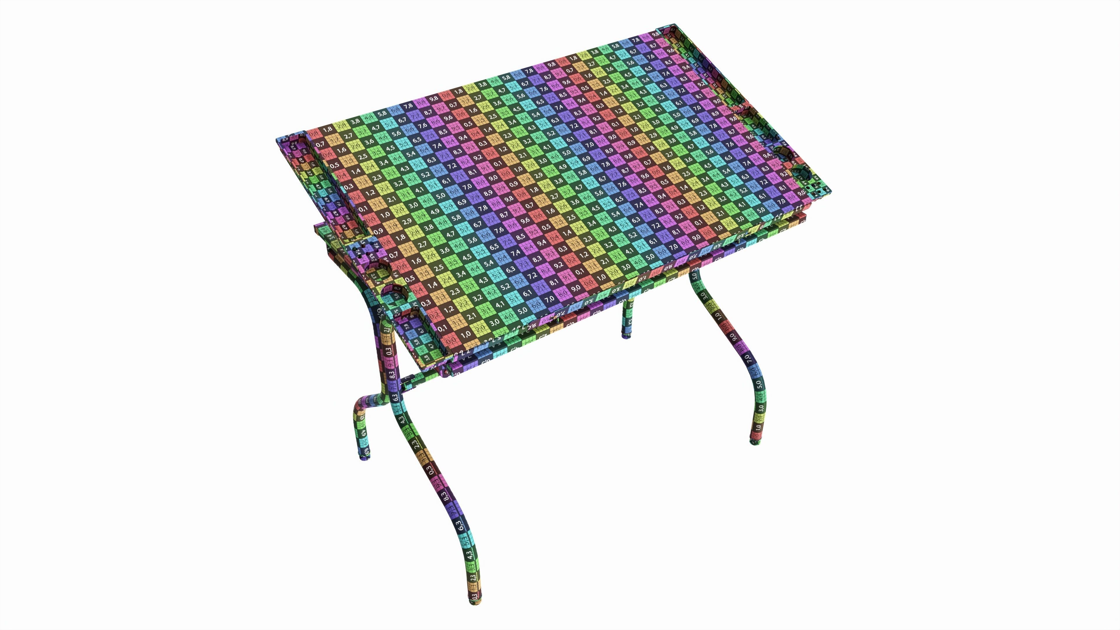 Folding glass top adjustable drafting table 3D model_5