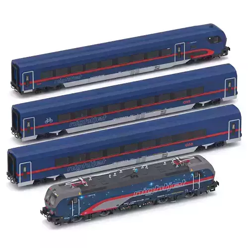 Passenger Train OBB Nightjet Collection 2 3D model