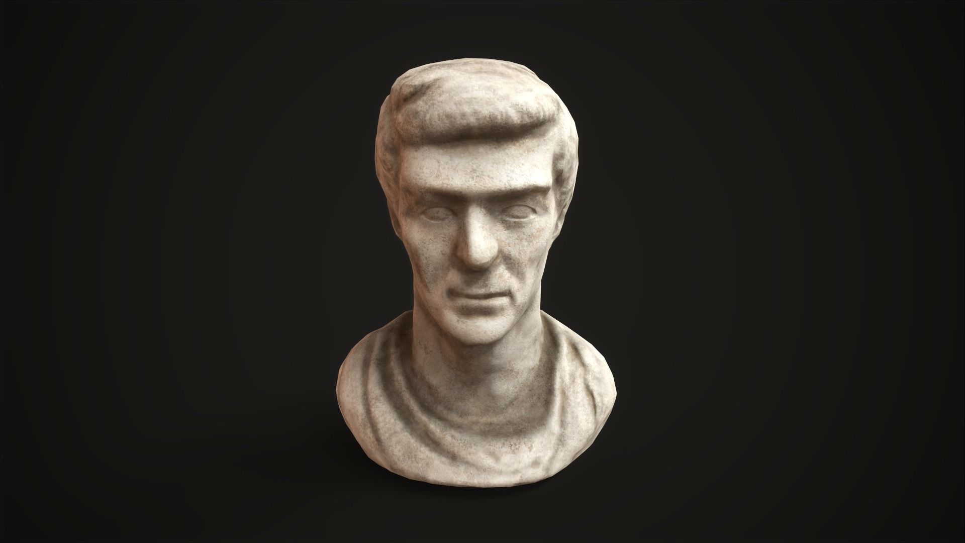 Bust of a man Low-poly 3D model_5