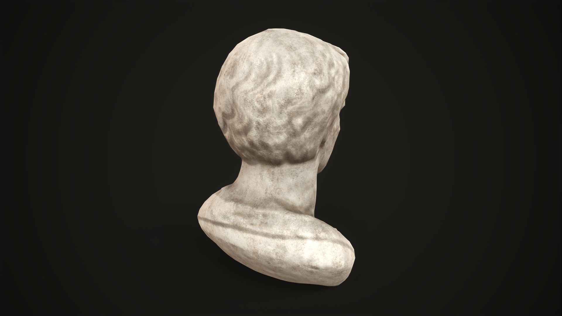 Bust of a man Low-poly 3D model_7