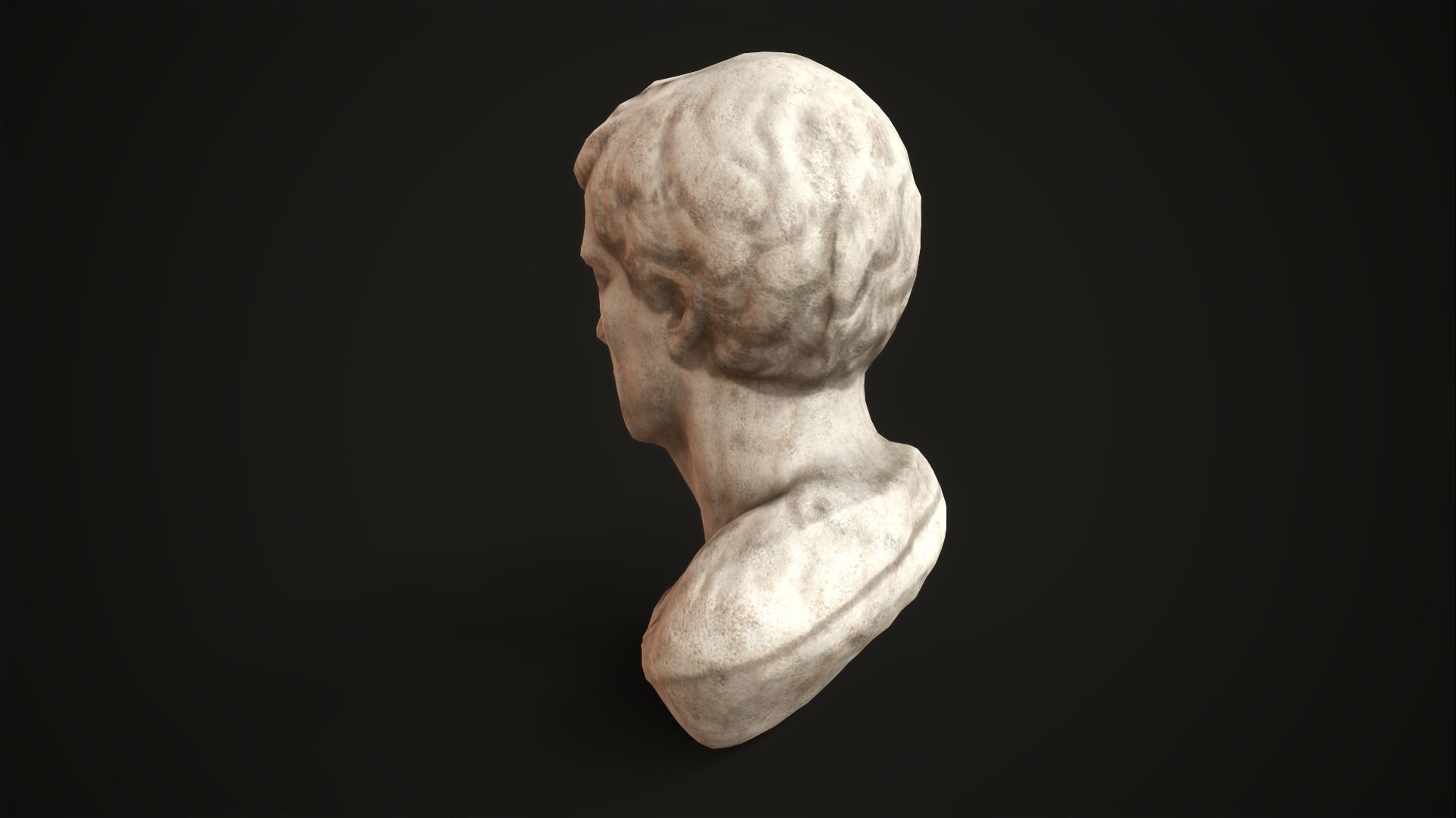 Bust of a man Low-poly 3D model_8