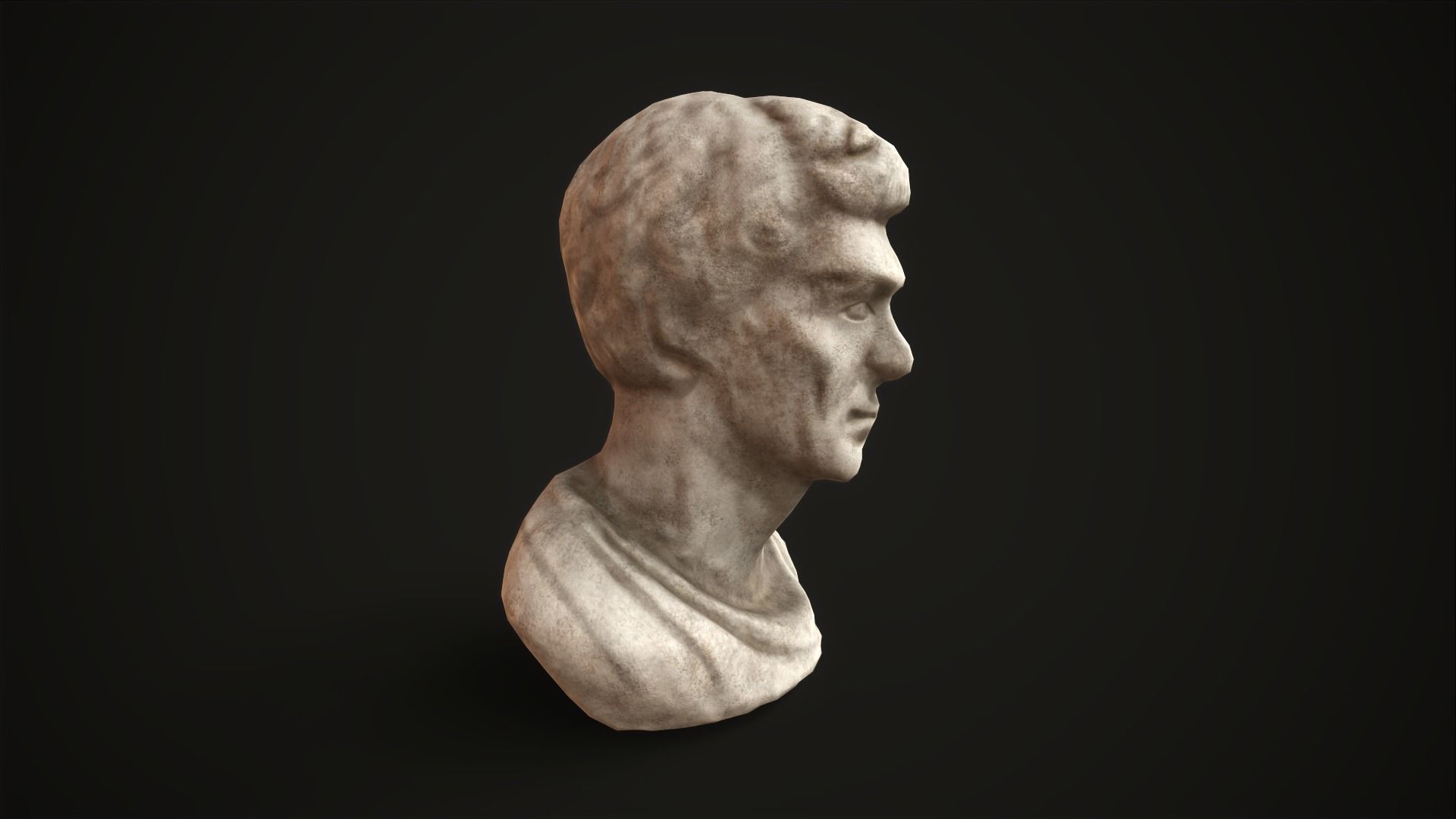 Bust of a man Low-poly 3D model_6
