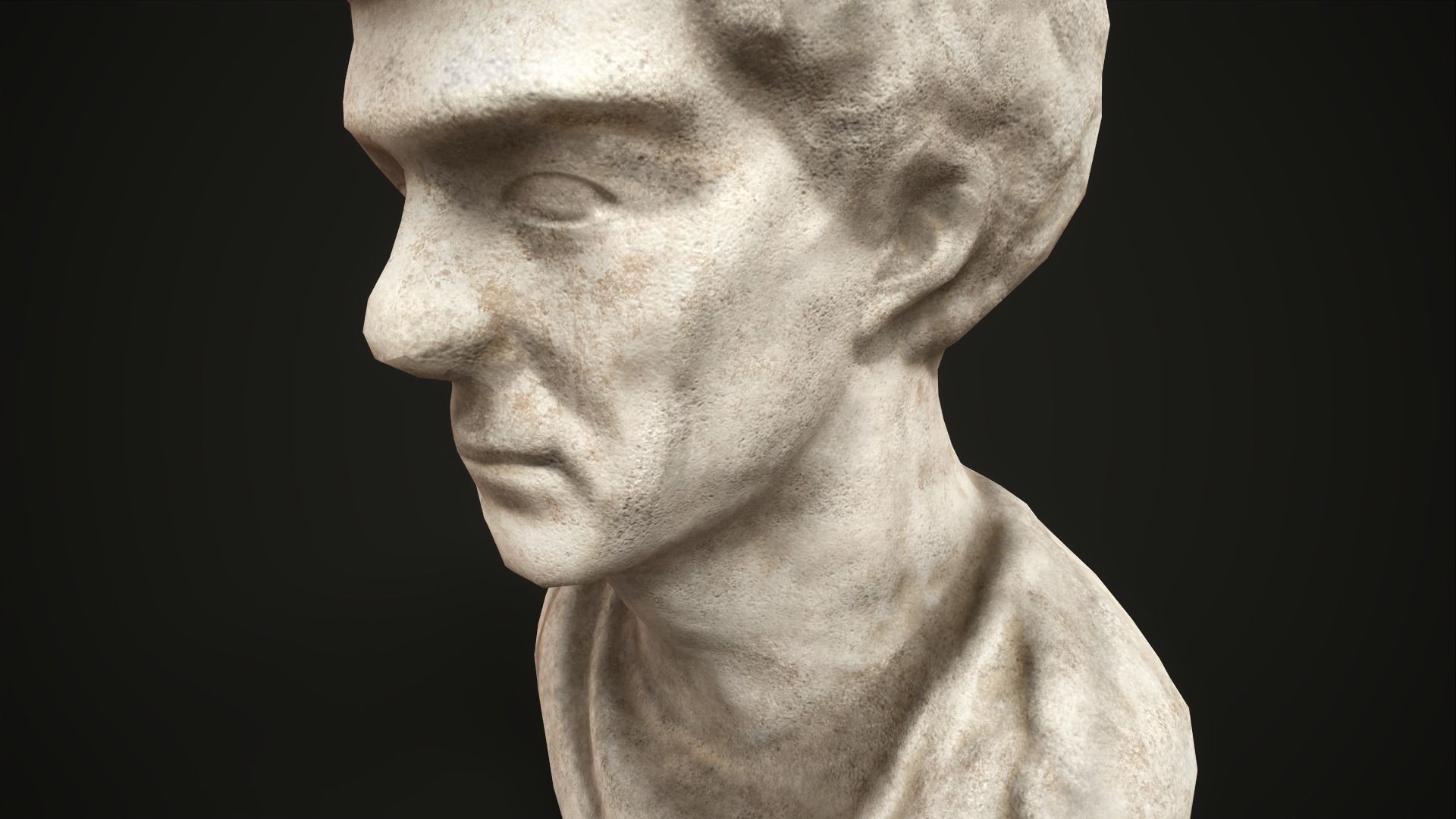 Bust of a man Low-poly 3D model_2