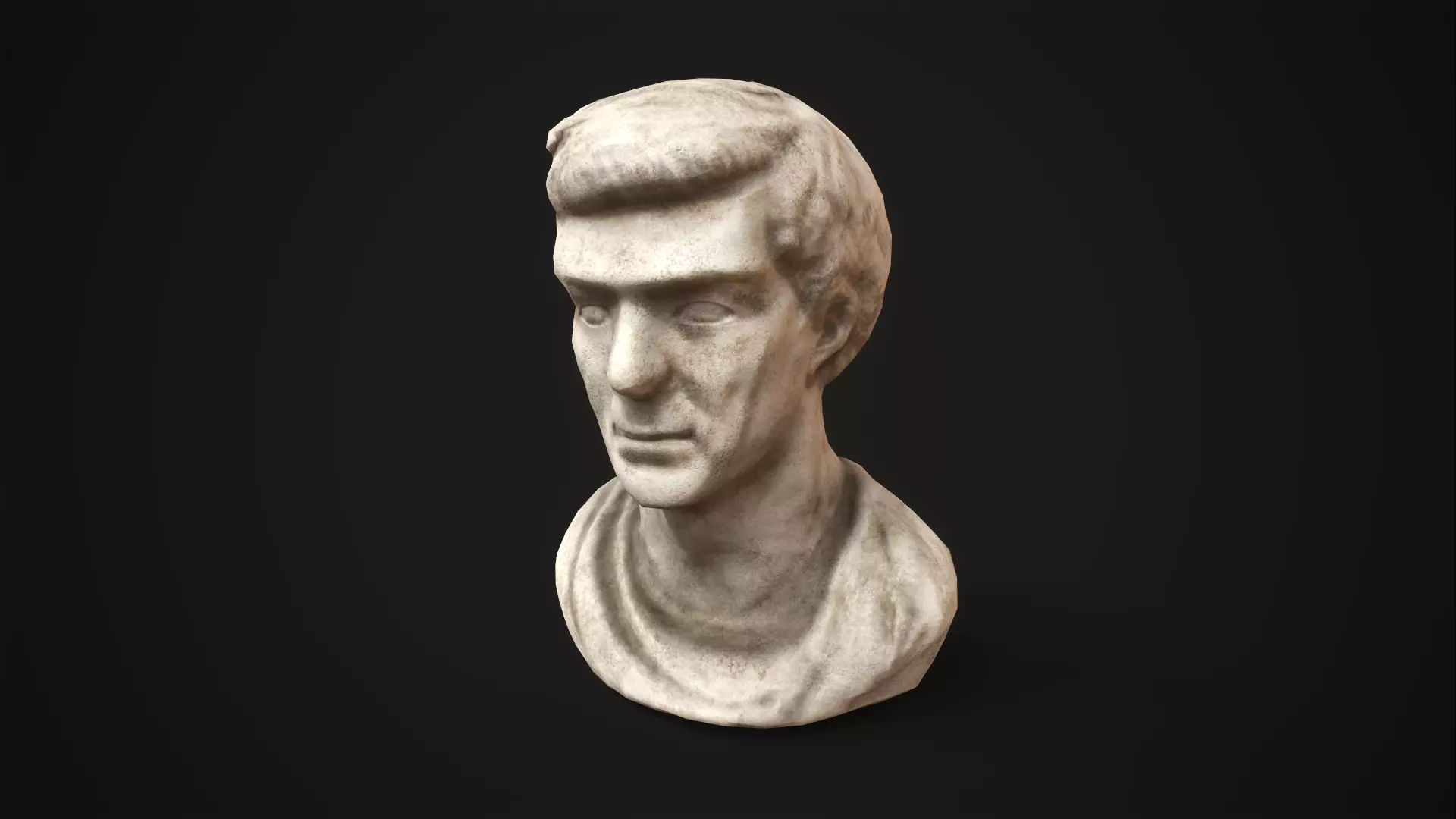 Bust of a man Low-poly 3D model_0