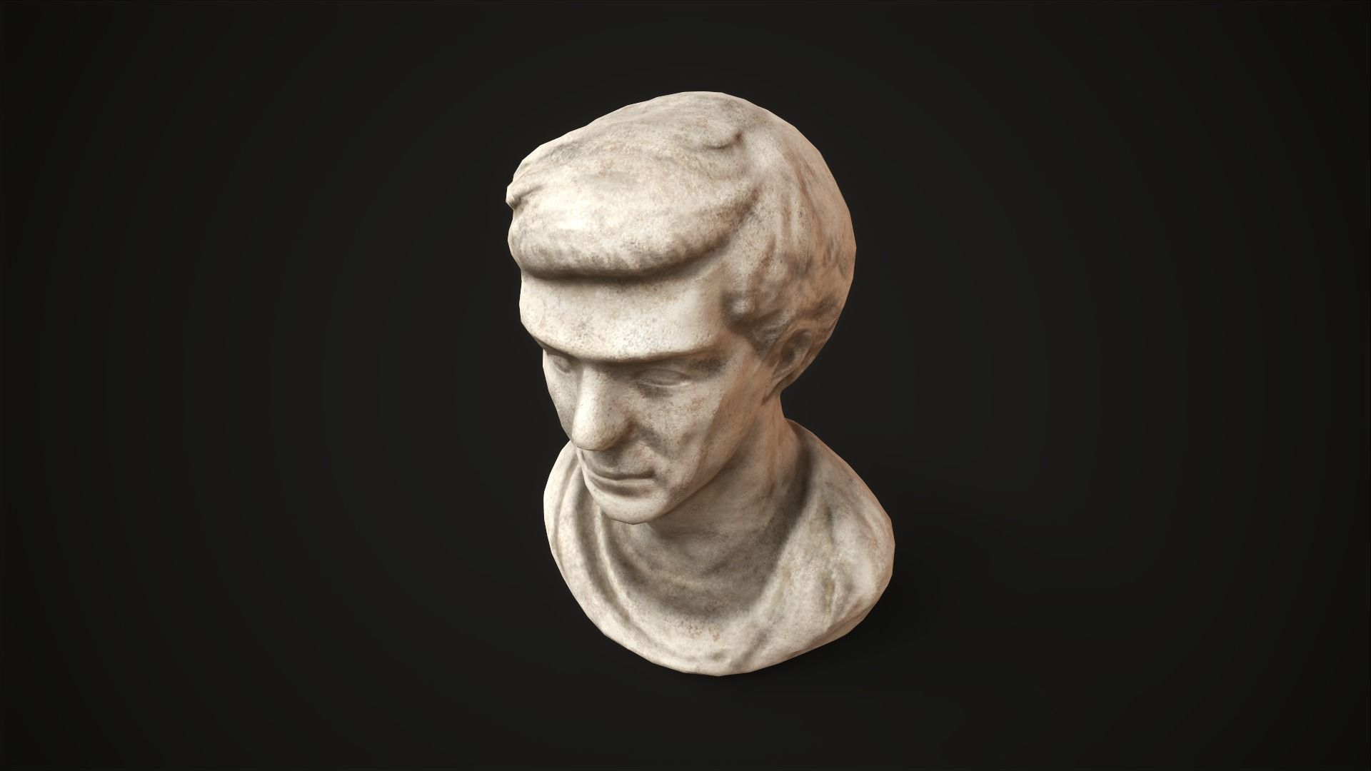 Bust of a man Low-poly 3D model_10