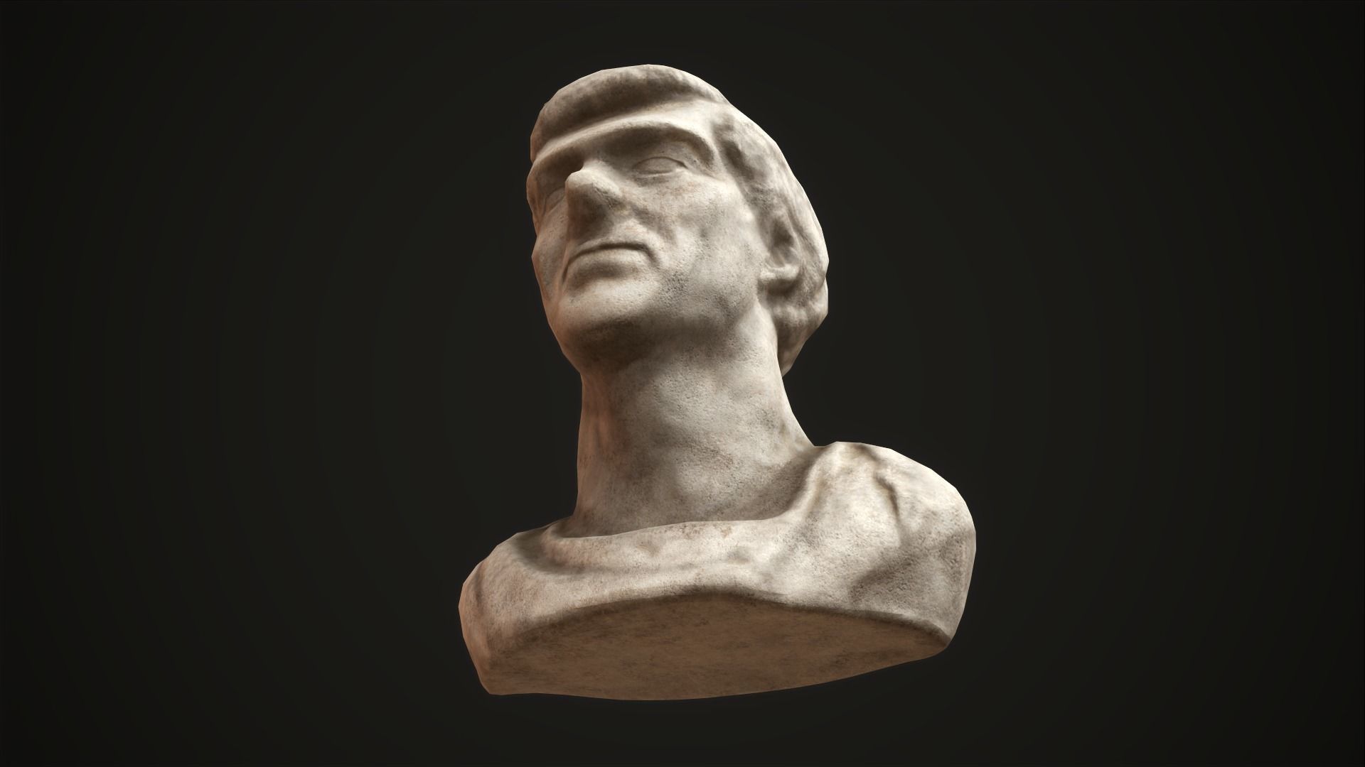 Bust of a man Low-poly 3D model_11