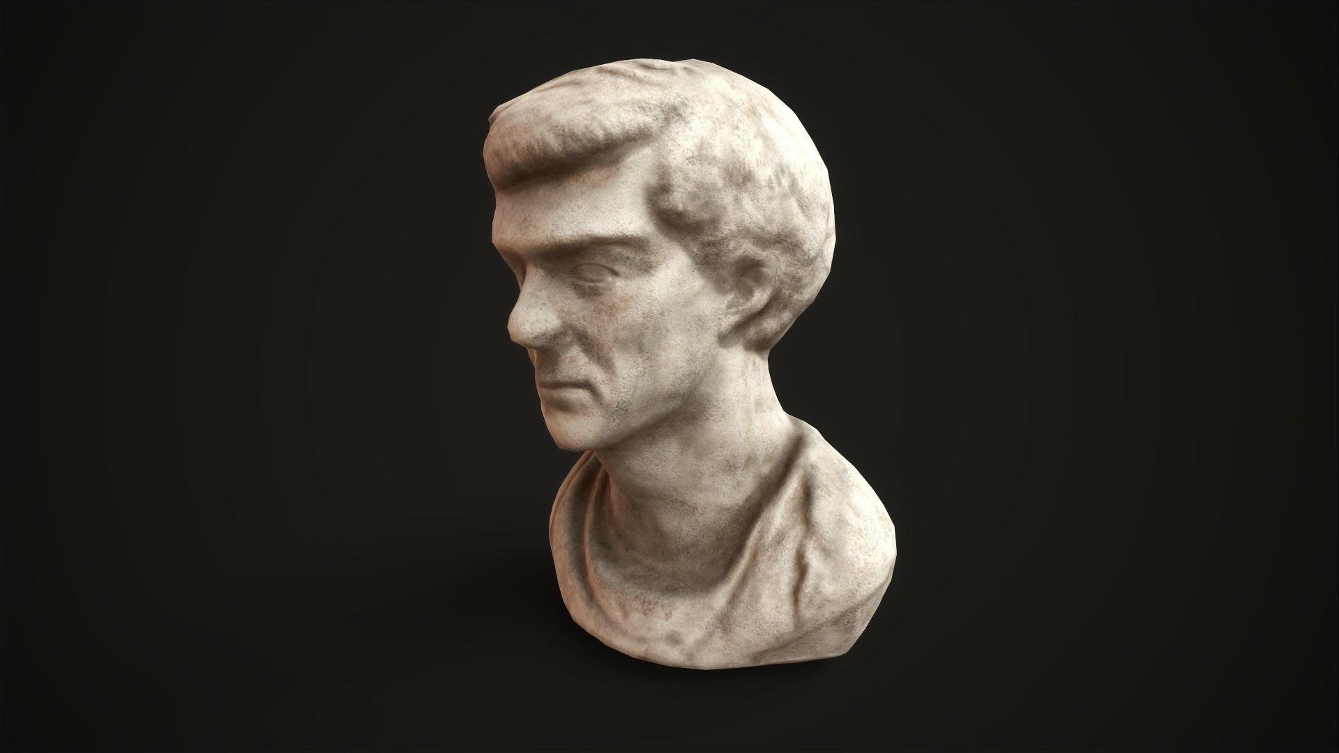 Bust of a man Low-poly 3D model_9