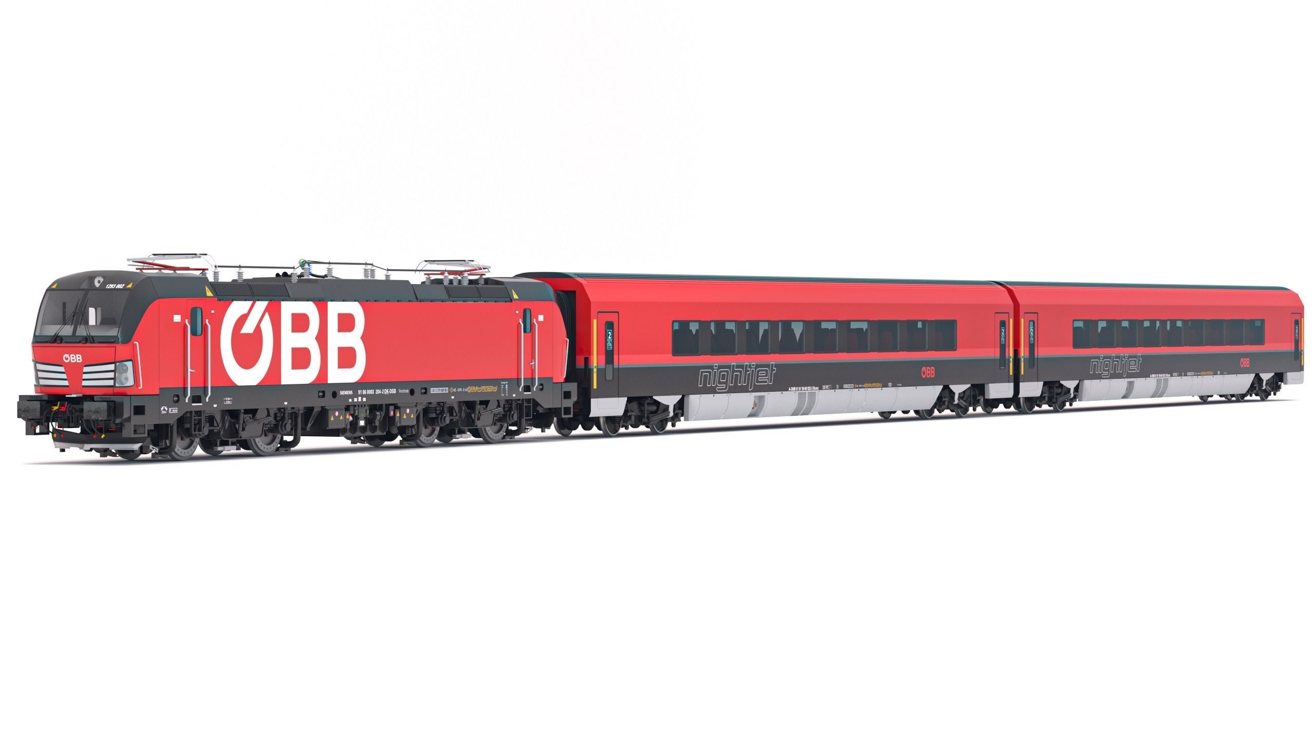 Passenger Train OBB Nightjet Collection 3 3D model_1