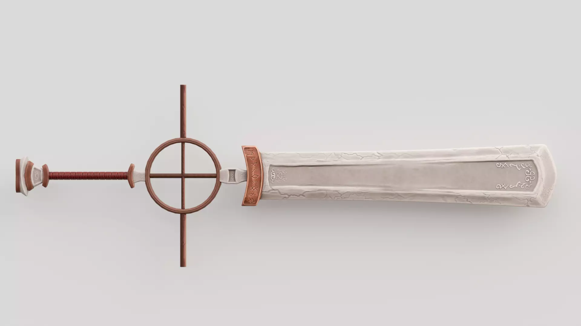 Stylized Rustic Sword Low-poly 3D model_0