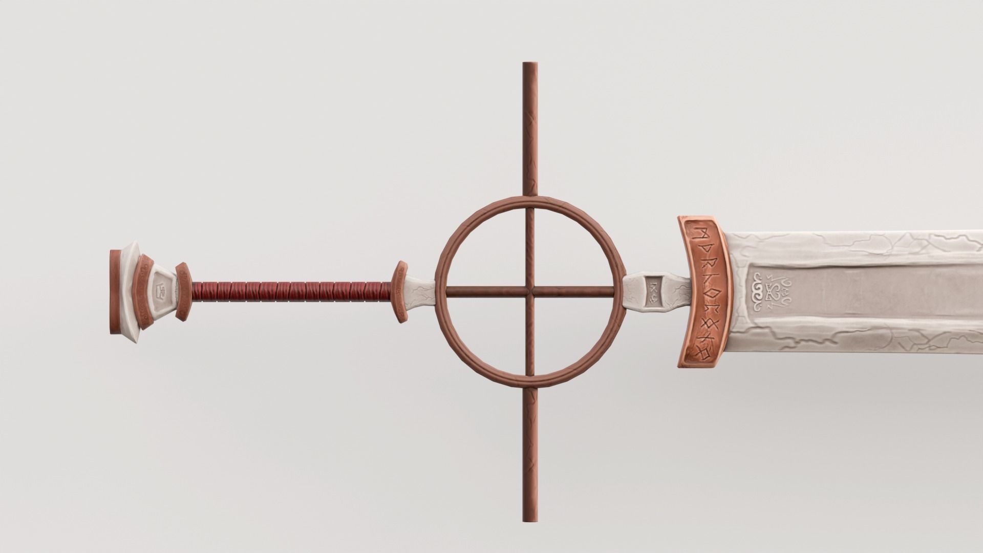 Stylized Rustic Sword Low-poly 3D model_3