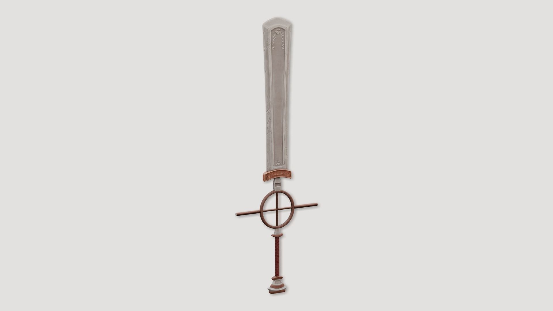 Stylized Rustic Sword Low-poly 3D model_4