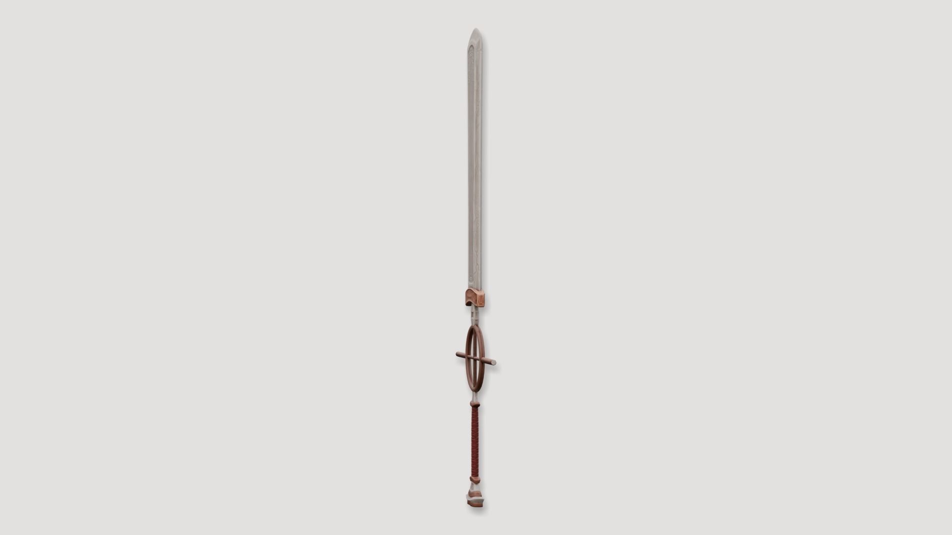 Stylized Rustic Sword Low-poly 3D model_5
