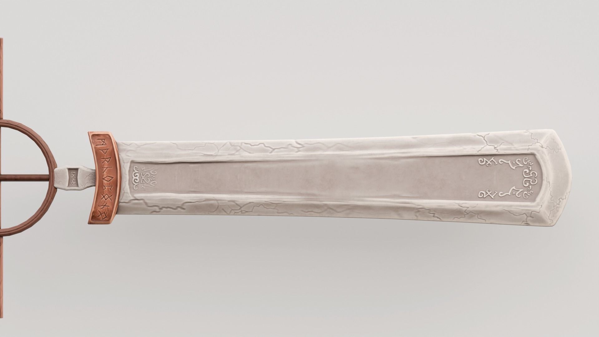 Stylized Rustic Sword Low-poly 3D model_2