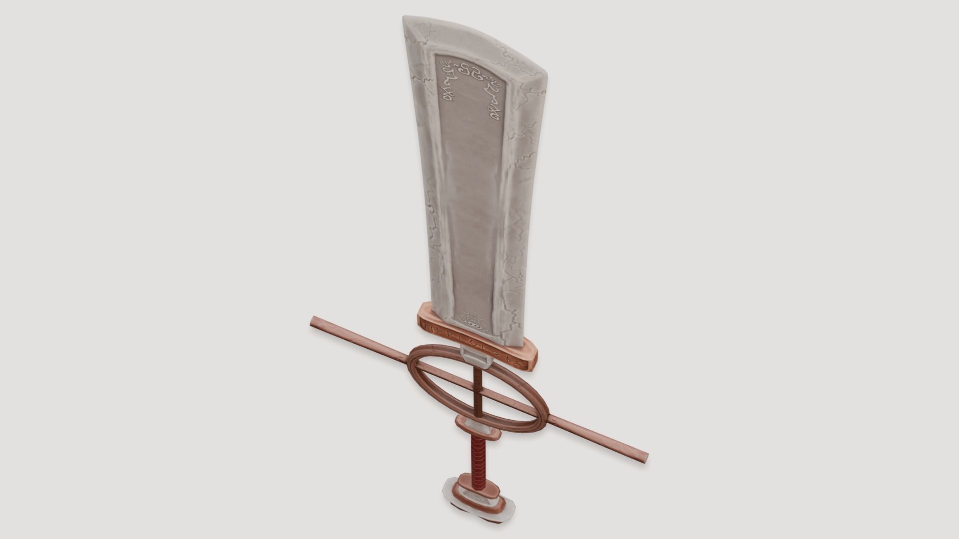 Stylized Rustic Sword Low-poly 3D model_6