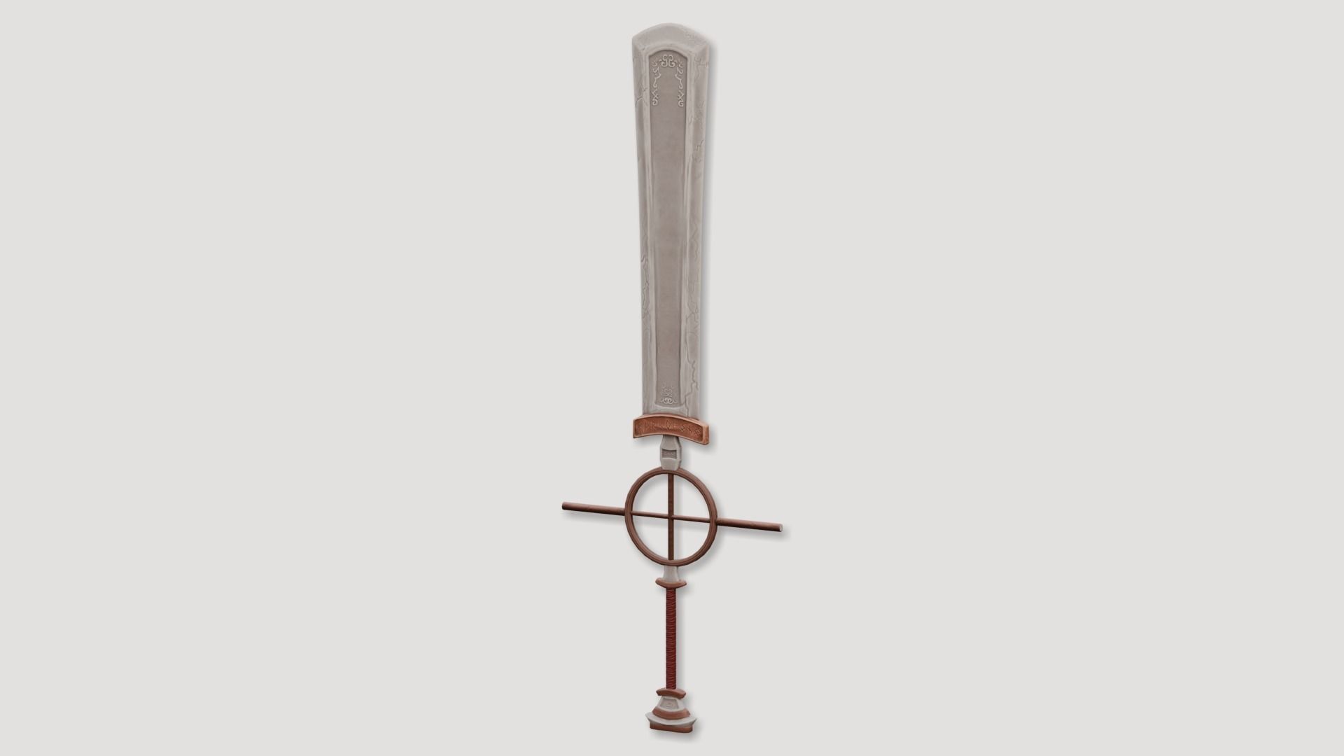 Stylized Rustic Sword Low-poly 3D model_1