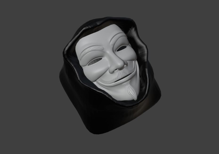 Anonymous Keycap 3D print model_1