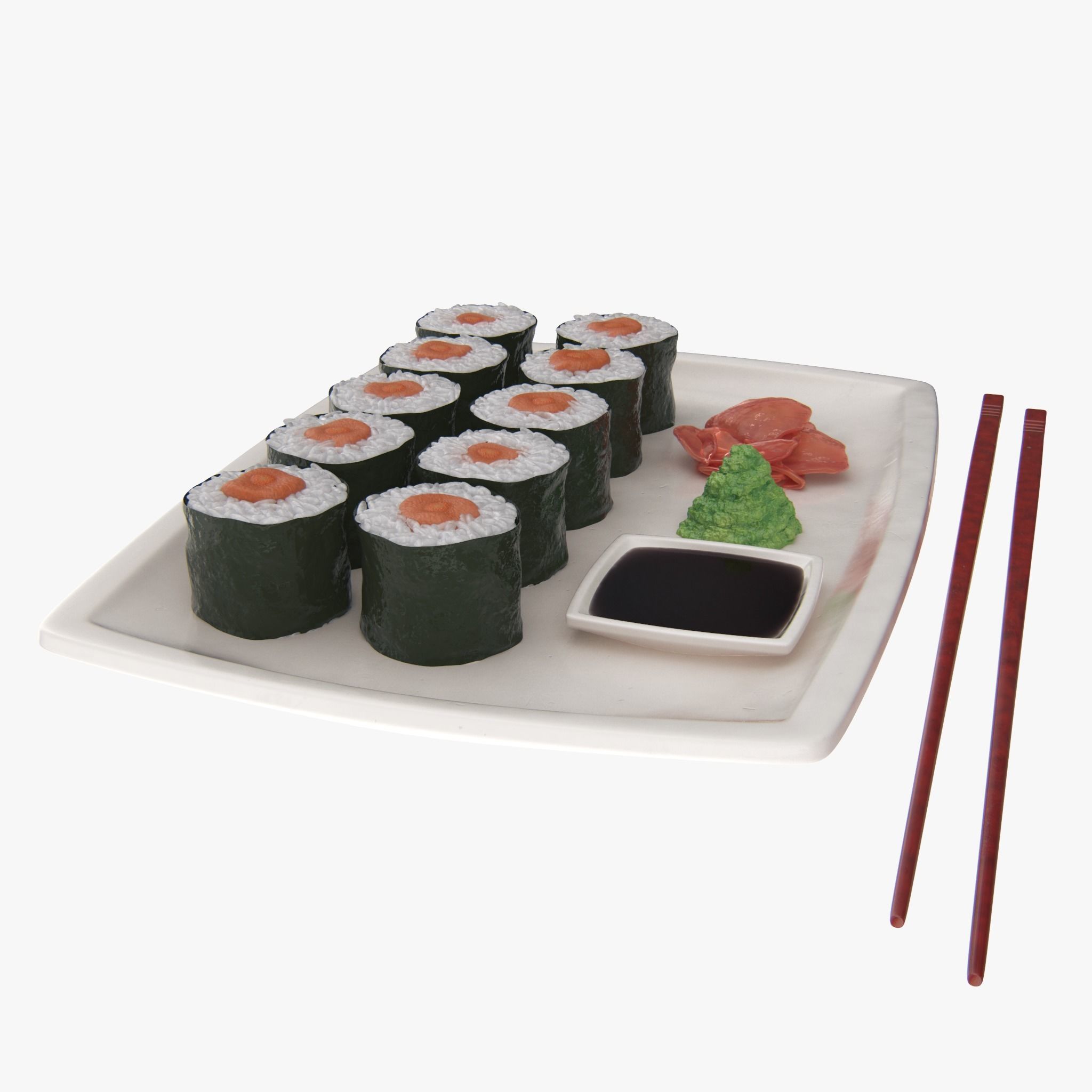 Realistic sushi plate 3D model_4