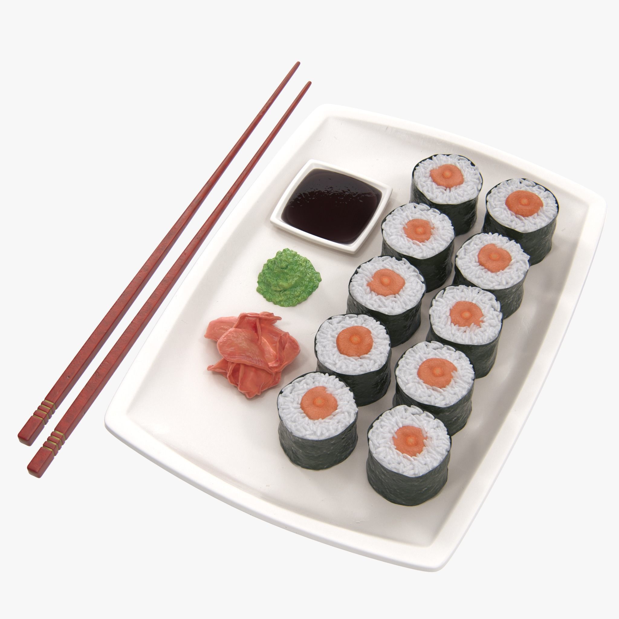Realistic sushi plate 3D model_3