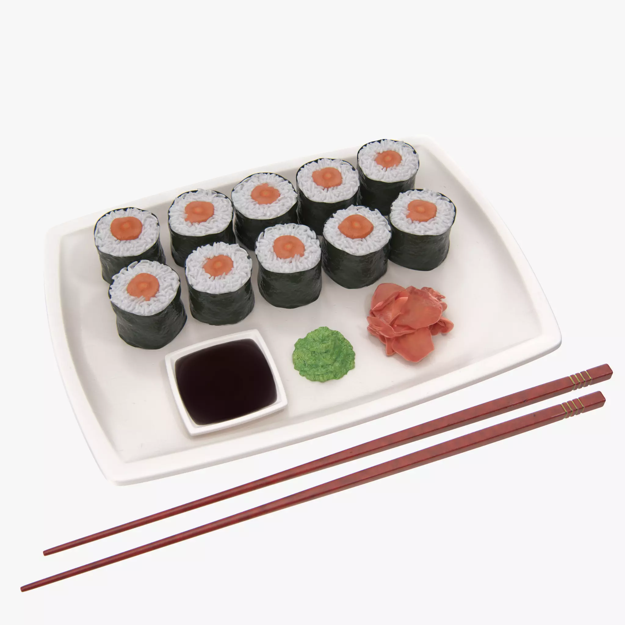 Realistic sushi plate 3D model_0