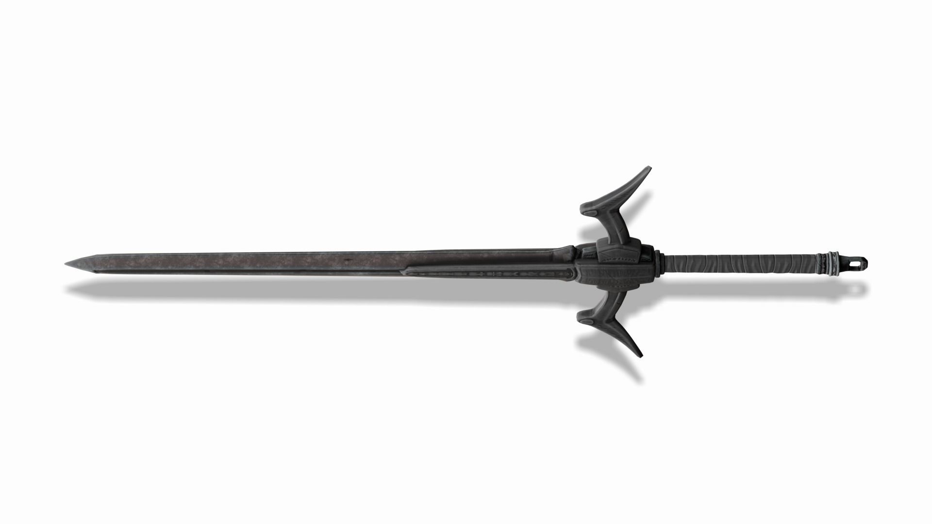 Black Sword Low-poly 3D model_5