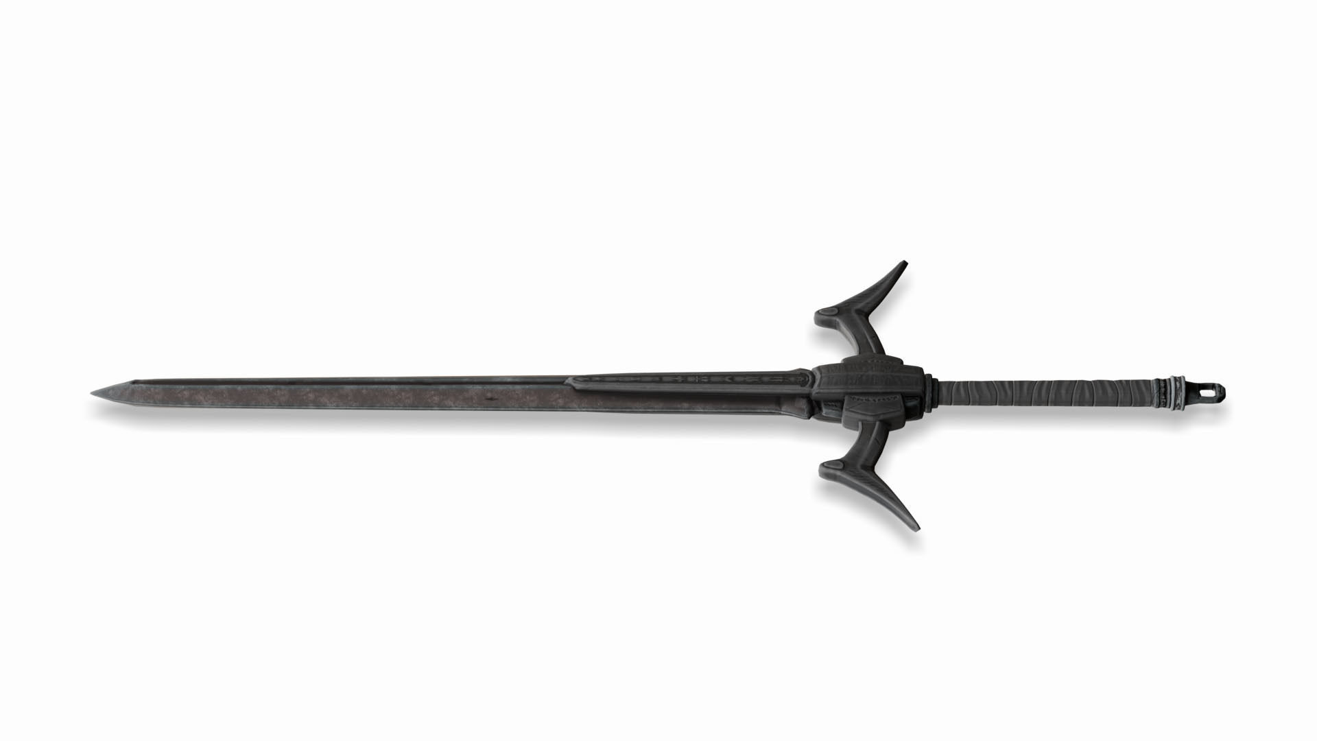 Black Sword Low-poly 3D model_3