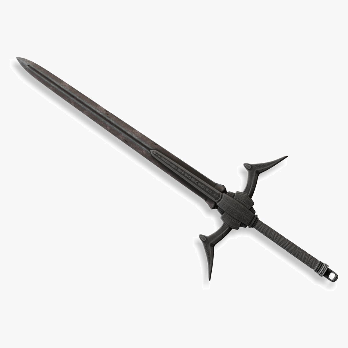 Black Sword Low-poly 3D model_1
