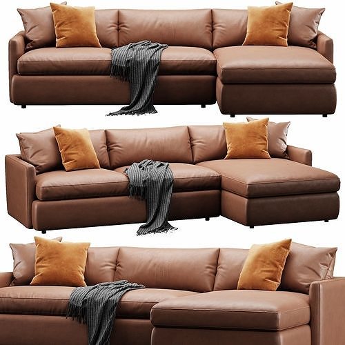 Crate and Barrel Lounge sofa 3D model 2