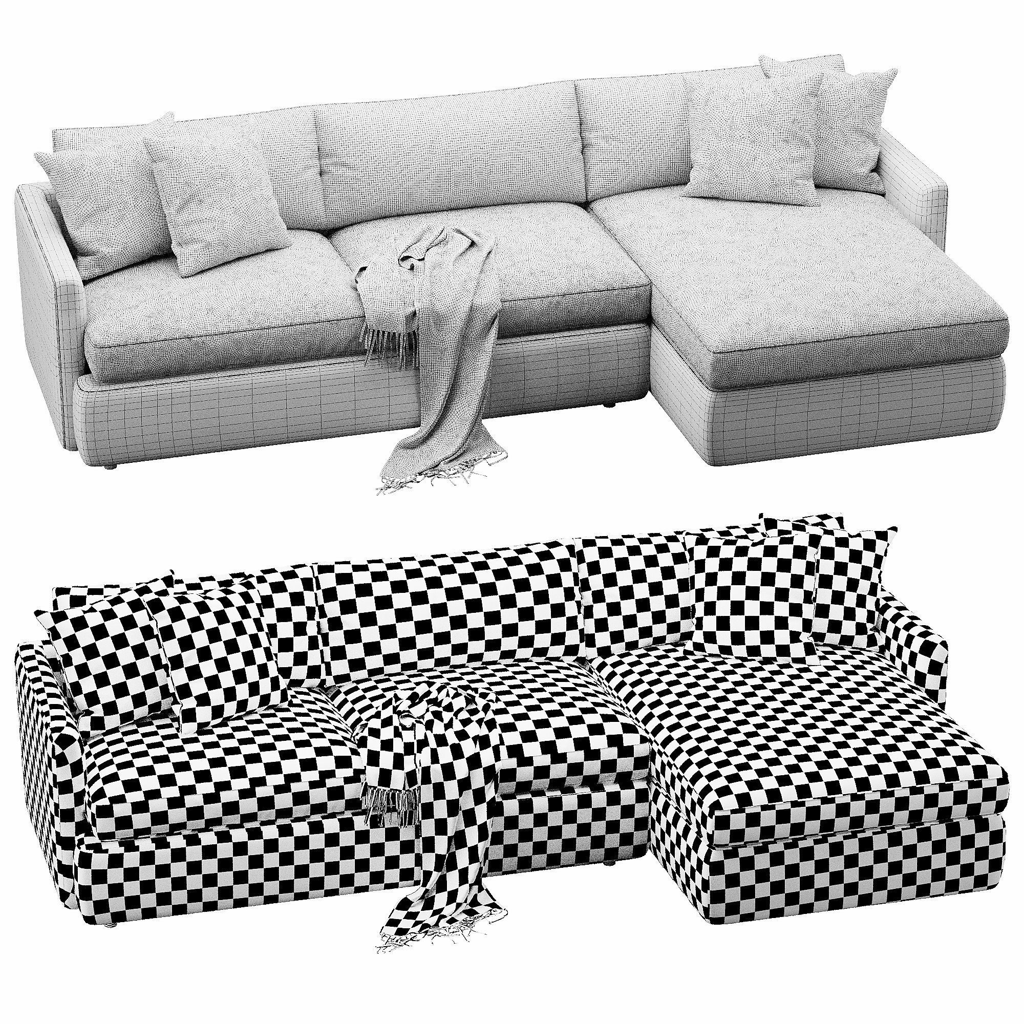 Crate and Barrel Lounge sofa 3D model_4
