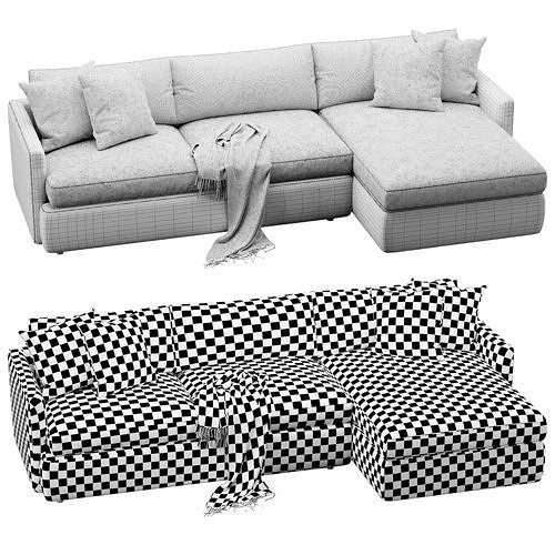 Crate and Barrel Lounge sofa 3D model 5
