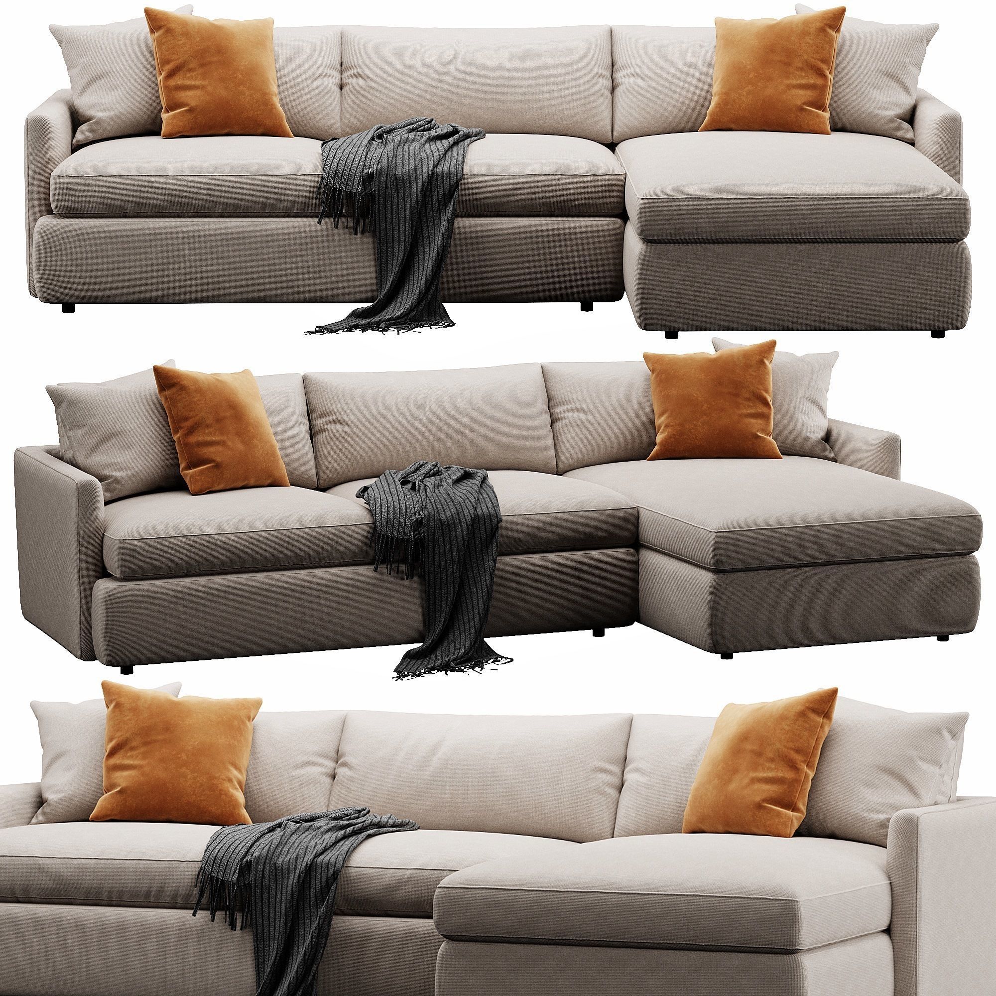Crate and Barrel Lounge sofa 3D model_2