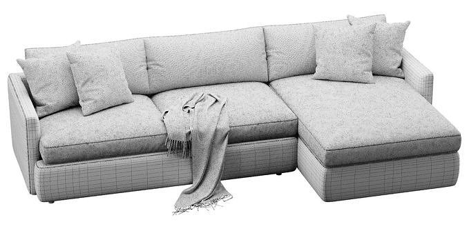 Crate and Barrel Lounge sofa 3D model 7