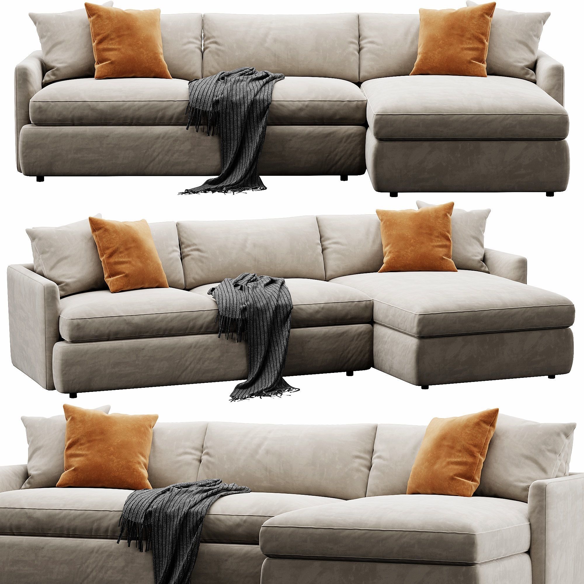 Crate and Barrel Lounge sofa 3D model_3