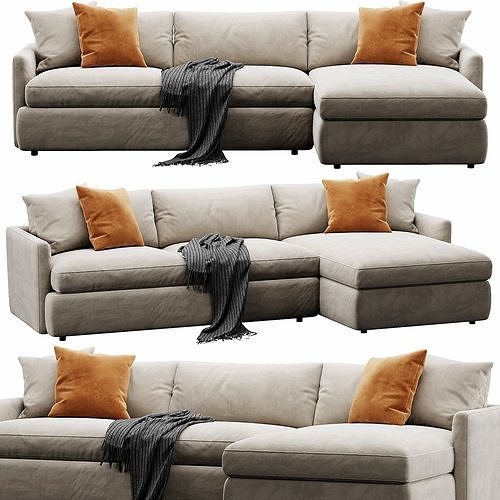 Crate and Barrel Lounge sofa 3D model 4