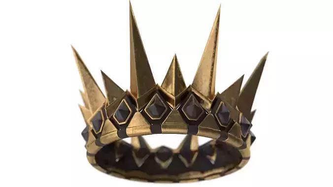 medeival spiked Crown with dark gems