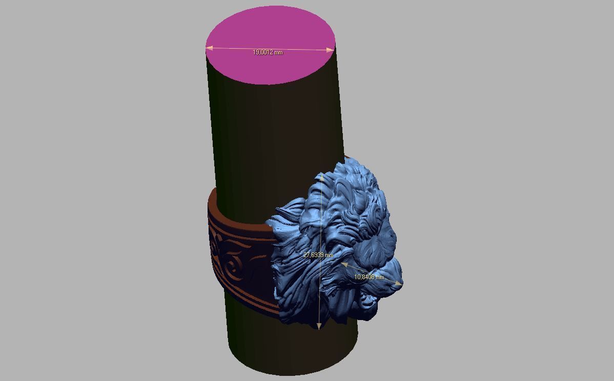  lion head ring 3D model_5