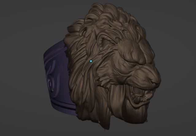  lion head ring 3D model_3