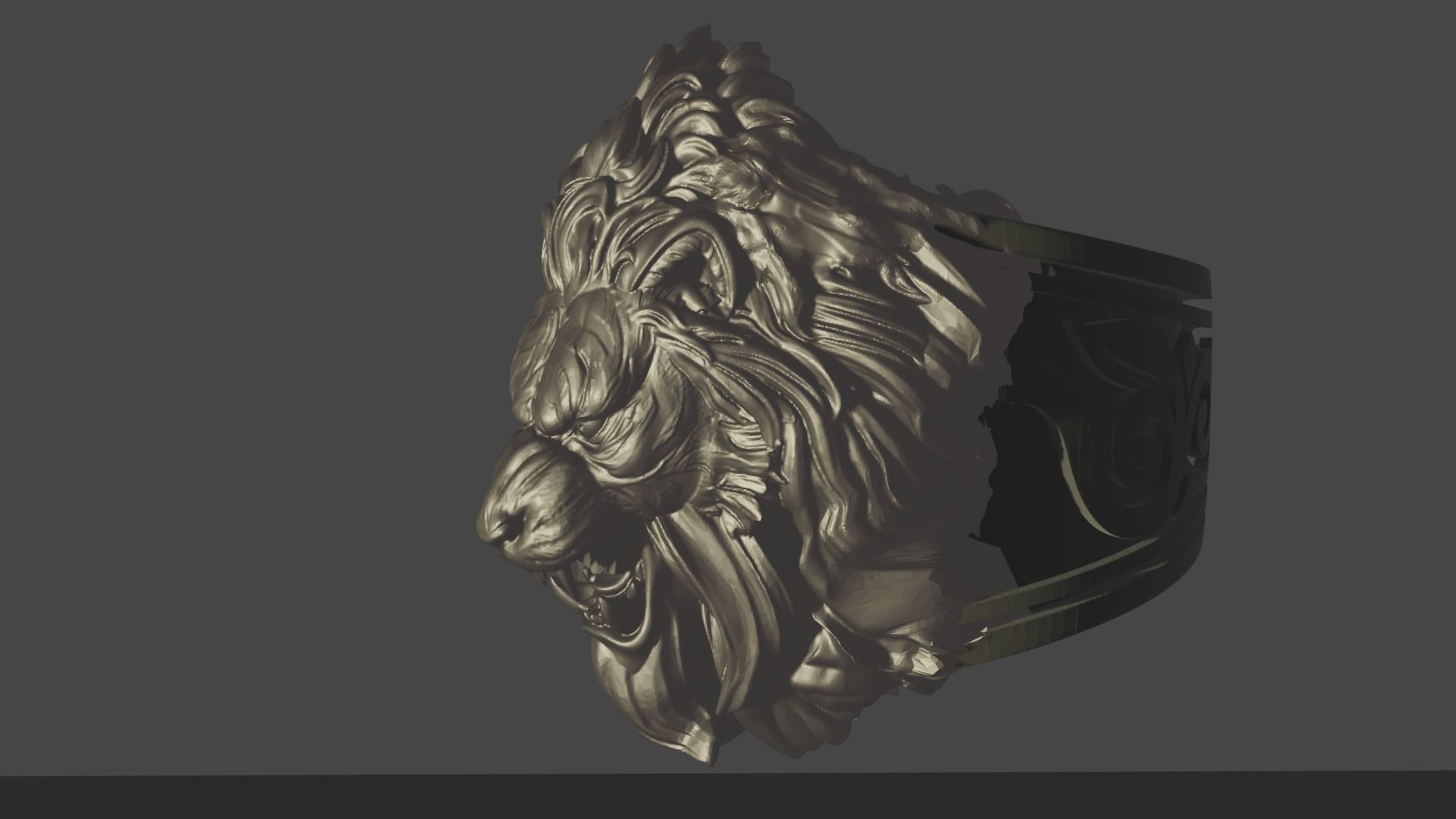  lion head ring 3D model_8