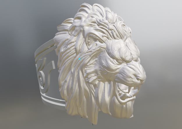  lion head ring 3D model_1