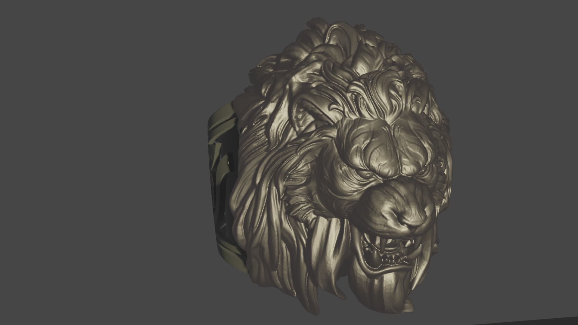  lion head ring 3D model_14