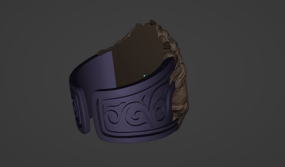 lion head ring 3D model_9