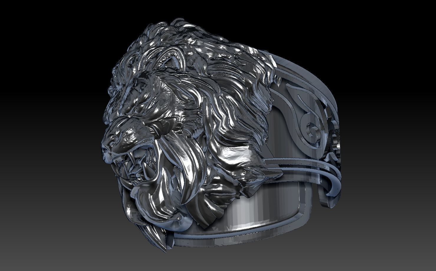  lion head ring 3D model_20