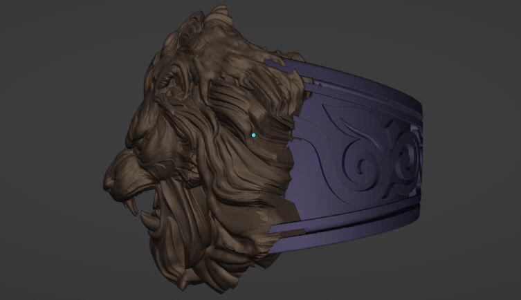  lion head ring 3D model_6