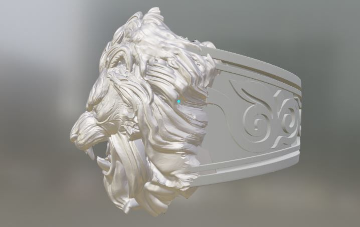  lion head ring 3D model_7