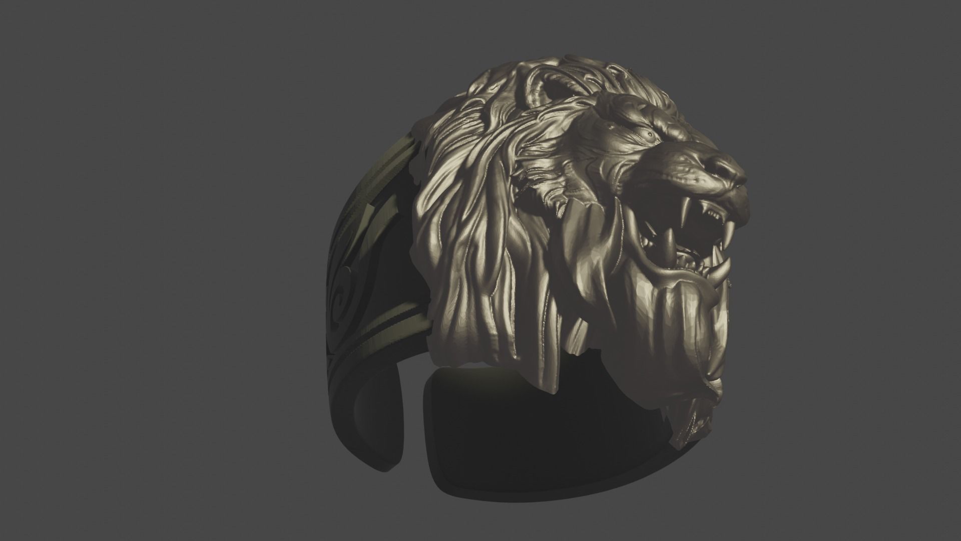  lion head ring 3D model_15