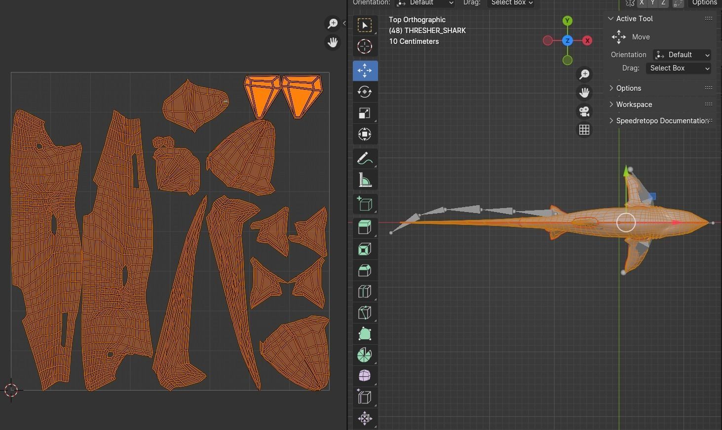 Animated Thresher Shark Low-poly 3D model_6